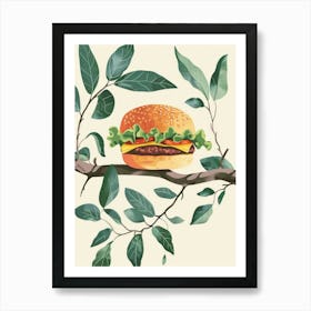 Burger On A Branch 1 Art Print