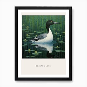 Ohara Koson Inspired Bird Painting Common Loon 3 Poster Art Print