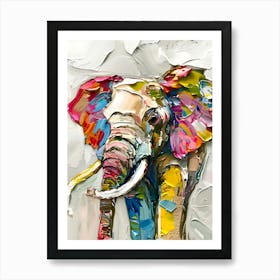 Colourful Elephant Abstract Art Art Print