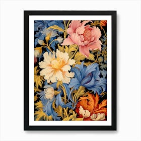 Flowers On A Black Background 1 Art Print