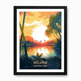 Biscayne National Park Travel Poster Illustration Style 2 Art Print