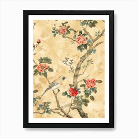 Bird Flowers Chinese Style Art Print