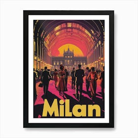 Aihrgdesign A 1970s Inspired Travel Poster For Milan 2 Art Print