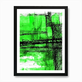 Abstract Green Drawing Art Art Print