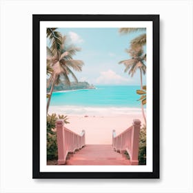 Karon Beach Phuket Thailand Turquoise And Pink Tones 2 Poster