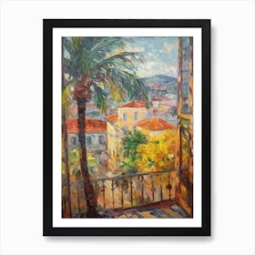 Window View Of Havana In The Style Of Impressionism 3 Art Print