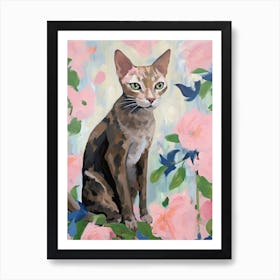 A Peterbald Cat Painting, Impressionist Painting 3 Art Print