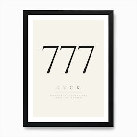 777 Angel Number Print Art Print