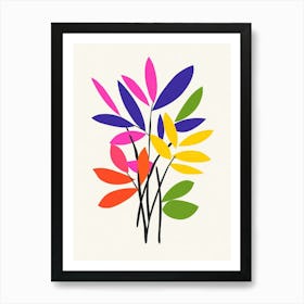 Colorful Leaves In A Vase Art Print