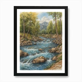 River In The Mountains 1 Art Print