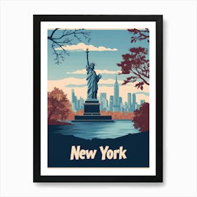 Aihrgdesign A Retro Travel Poster For New York Featuring The 1 Art Print