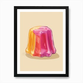 Pink Yellow Jelly Minimal Beige Illustration Art Print