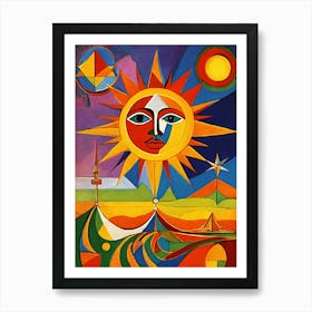 Sun And Moon-Festival Vibes -Sunshine Delights-Seaside Inspirations Art Print