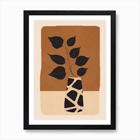 Modern Abstract Vase With Plant 1 Art Print