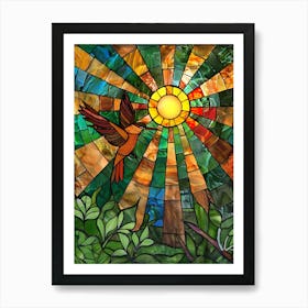 Hummingbird Stained Glass 6 Art Print