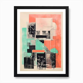 A House In London, Abstract Risograph Style 1 Art Print