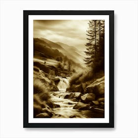 Stream In The Mountains 5 Art Print