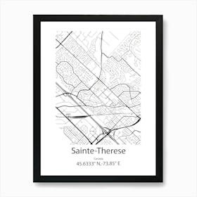 Sainte Therese,Canada Minimalist Map Art Print