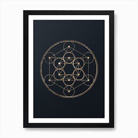Abstract Geometric Gold Glyph on Dark Teal n.0239 Art Print