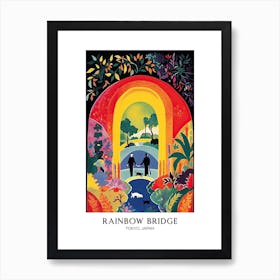 Rainbow Bridge, Tokyo, Japan, Colourful 1 Art Print