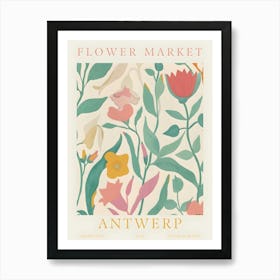 Flower Market Antwerp Art Print