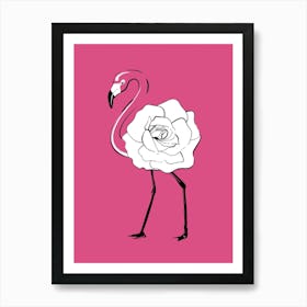 Rose Flamingo Art Print