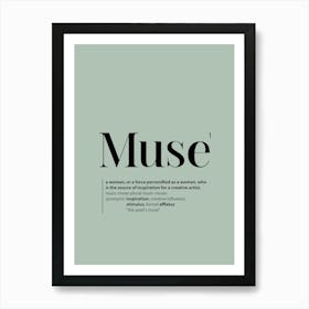 Muse. Dictionary Definition of Word Art Print