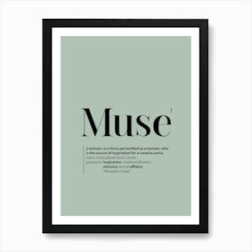 Muse. Dictionary Definition of Word. Sage Green Poster