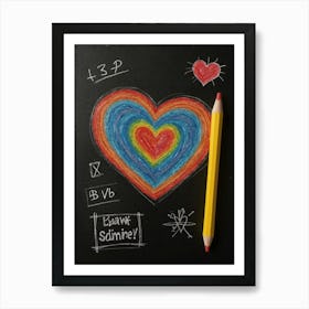 Heart Drawing 10 Art Print