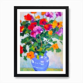 Lysimachia Floral Abstract Block Colour 1 2 Flower Art Print