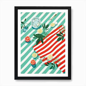 Mint Summer Illustration 5 Art Print