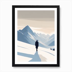 Mountain Solitude Silhouette Art Print