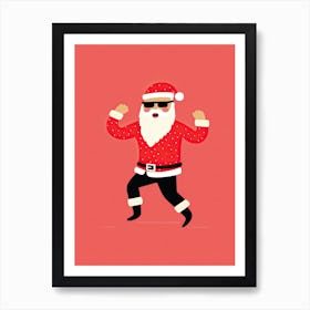 Santa Claus Dancing 22, Christmas Art Print