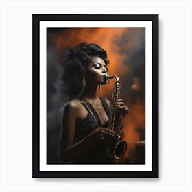Music Blues Trumpet Saxophone 4 Art Print