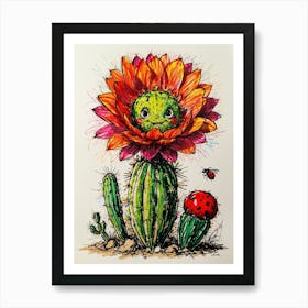 Cactus Flower Art Print