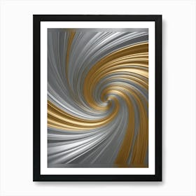 Abstract Swirl Gold And Silver Art Print