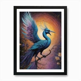 Blue Phoenix Art Print