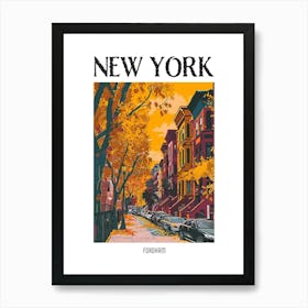 Fordham New York Colourful Silkscreen Illustration 4 Poster Art Print