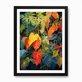 Tropical Plant Painting Devils Ivy  1 Art Print