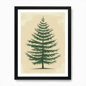 Hemlock Tree Minimal Japandi Illustration 4 Art Print