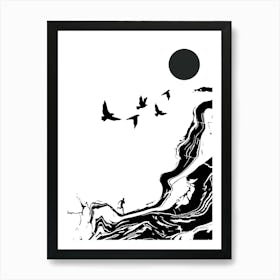 Black And White Drawing 1 Art Print