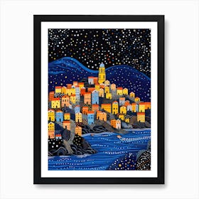 Cinque Terre, Italy, Illustration In The Style Of Pop Art 1 Art Print