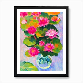 Water Lily Floral Abstract Block Colour 1 1 Flower Art Print