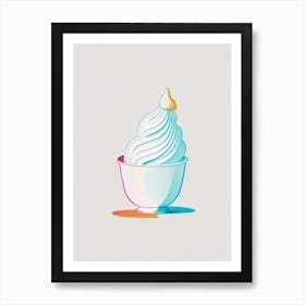 Whipping Cream Dairy Food Minimal Line Drawing 2 Art Print