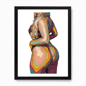 Abstract Geometric Sexy Girl (50) Art Print