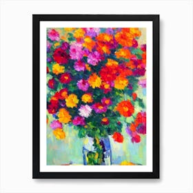 Chrysanthemum Floral Abstract Block Colour 1 Flower Art Print