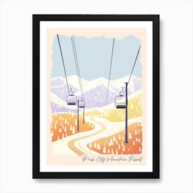 Poster Of Park City Mountain Resort   Utah, Usa, Ski Resort Pastel Colours Illustration 3 Art Print