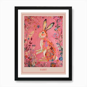 Floral Animal Painting Rabbit 1 Poster Art Print