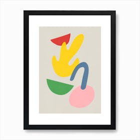 Minimal shapes bold colours Art Print