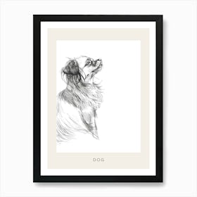 Dog Portrait Line Sketch 1 Poster Art Print
